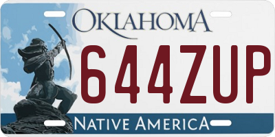 OK license plate 644ZUP