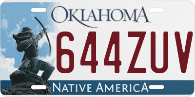 OK license plate 644ZUV