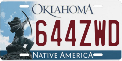 OK license plate 644ZWD