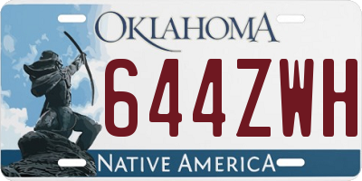 OK license plate 644ZWH