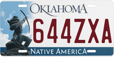 OK license plate 644ZXA