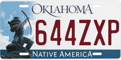 OK license plate 644ZXP