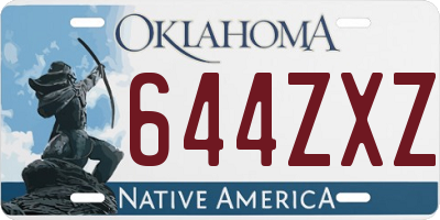 OK license plate 644ZXZ