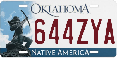 OK license plate 644ZYA
