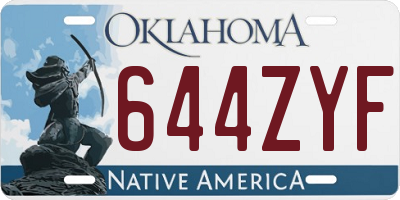OK license plate 644ZYF
