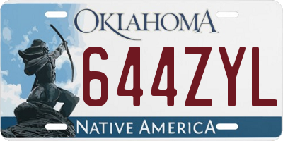 OK license plate 644ZYL