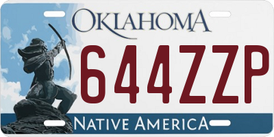 OK license plate 644ZZP