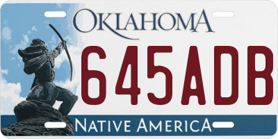 OK license plate 645ADB