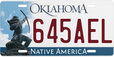 OK license plate 645AEL