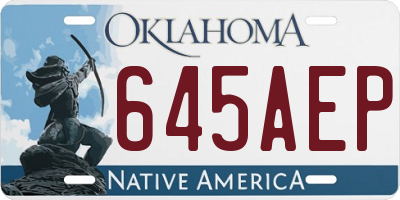 OK license plate 645AEP