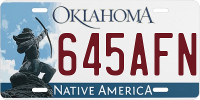 OK license plate 645AFN