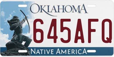 OK license plate 645AFQ