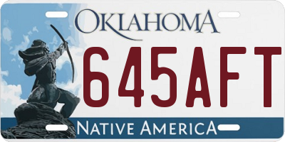 OK license plate 645AFT