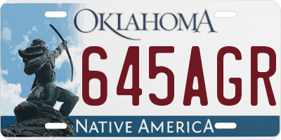 OK license plate 645AGR