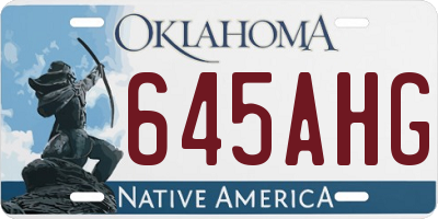 OK license plate 645AHG