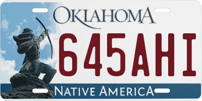 OK license plate 645AHI
