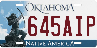 OK license plate 645AIP