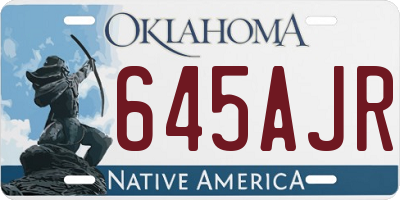 OK license plate 645AJR