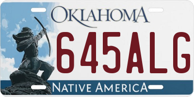 OK license plate 645ALG