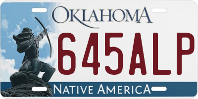 OK license plate 645ALP