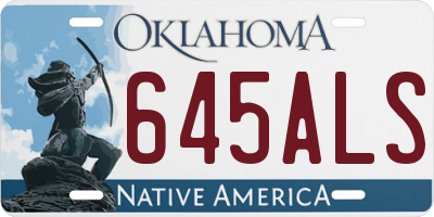 OK license plate 645ALS