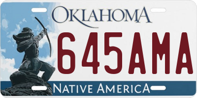 OK license plate 645AMA
