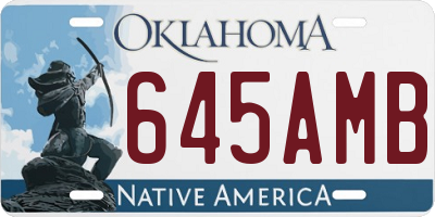 OK license plate 645AMB