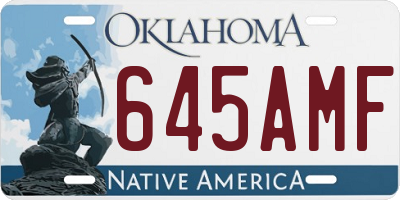 OK license plate 645AMF