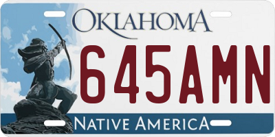 OK license plate 645AMN