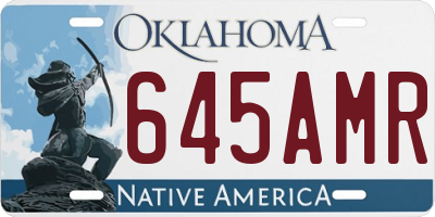 OK license plate 645AMR