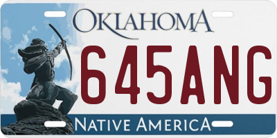 OK license plate 645ANG