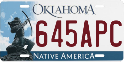 OK license plate 645APC