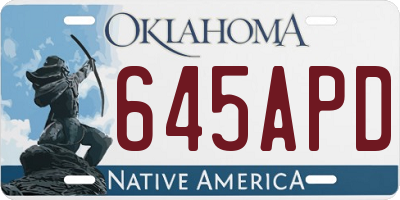 OK license plate 645APD