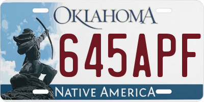 OK license plate 645APF
