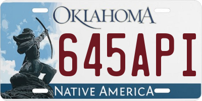 OK license plate 645API