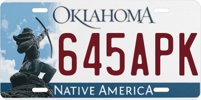 OK license plate 645APK
