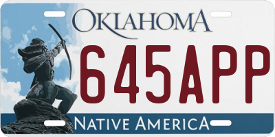 OK license plate 645APP