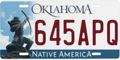 OK license plate 645APQ