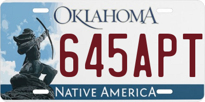 OK license plate 645APT