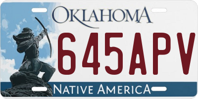 OK license plate 645APV