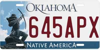 OK license plate 645APX