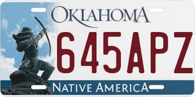 OK license plate 645APZ