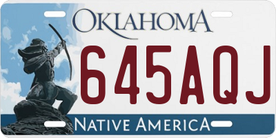 OK license plate 645AQJ