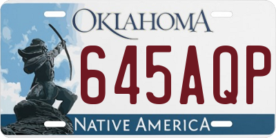 OK license plate 645AQP