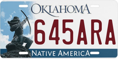 OK license plate 645ARA