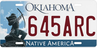 OK license plate 645ARC
