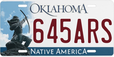 OK license plate 645ARS