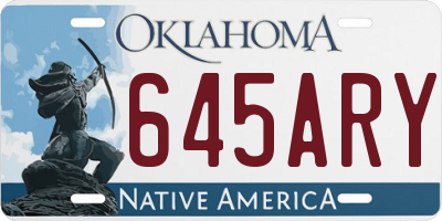 OK license plate 645ARY