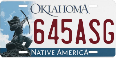 OK license plate 645ASG