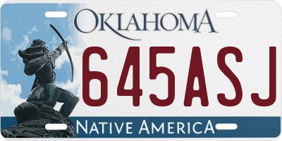OK license plate 645ASJ